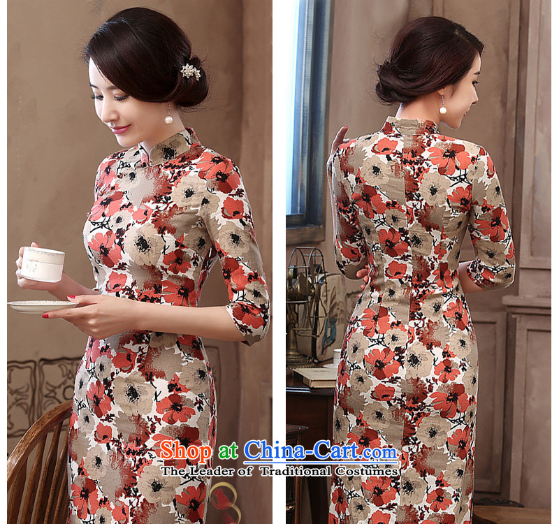 2015 Autumn 7475 migratory Bong-New) cuff linen dresses retro Sau San long linen cheongsam dress suit XL pictures, DQ15178 price, brand platters! The elections are supplied in the national character of distribution, so action, buy now enjoy more preferential! As soon as possible.