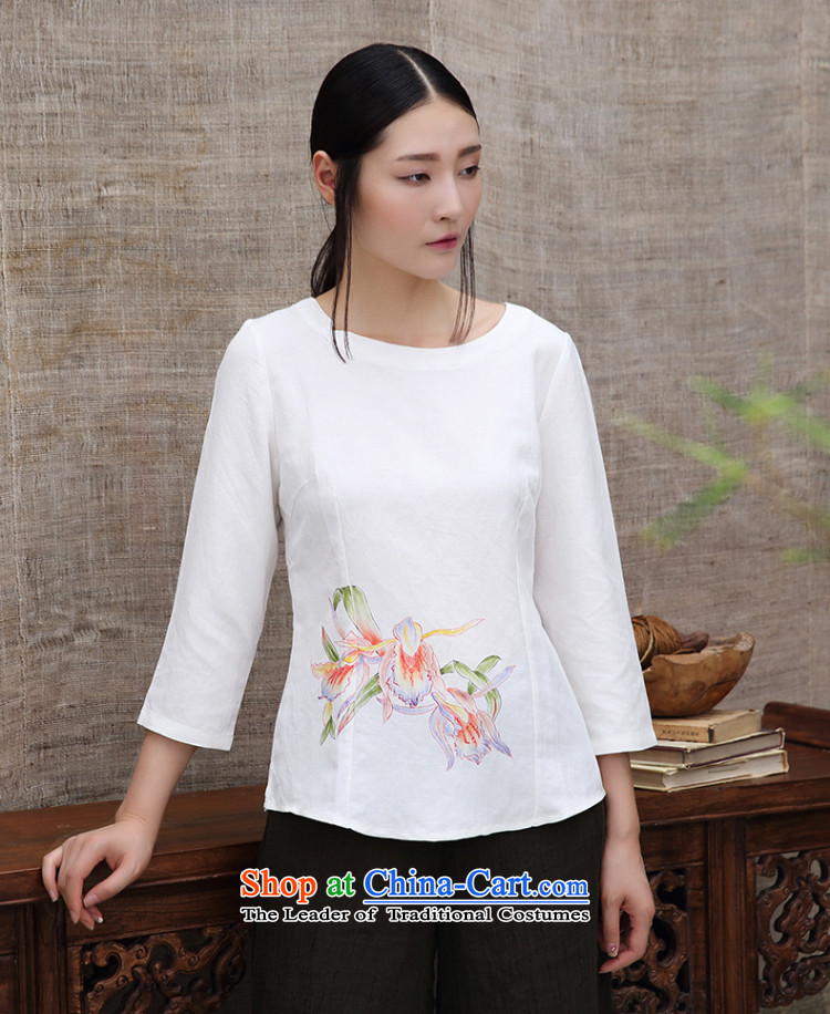 The original ink replace ethnic autumn cotton linen hand-painted Chinese long-sleeved T-shirt, forming the Han-female white M picture, prices, brand platters! The elections are supplied in the national character of distribution, so action, buy now enjoy more preferential! As soon as possible.
