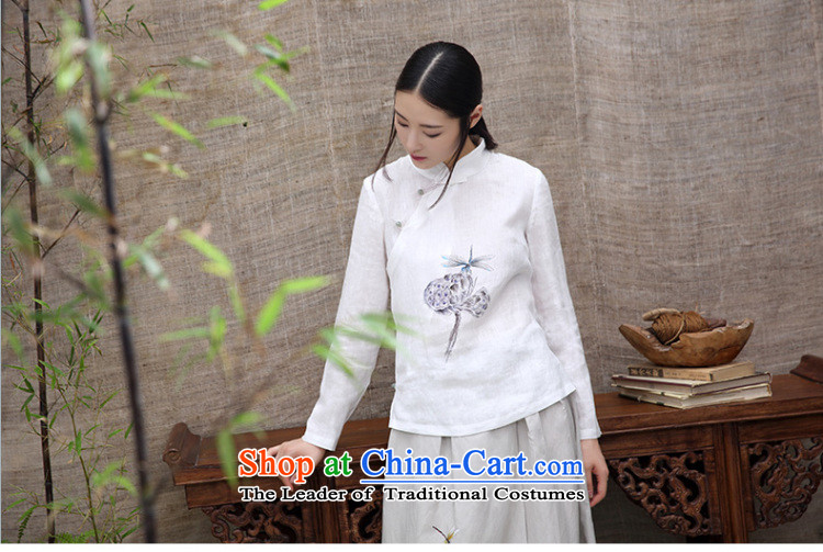 The original innovative products 2015 ink hand-painted lotus linen Tang casual Han-cotton linen white long-sleeved shirt ethnic XXL picture, prices, brand platters! The elections are supplied in the national character of distribution, so action, buy now enjoy more preferential! As soon as possible.