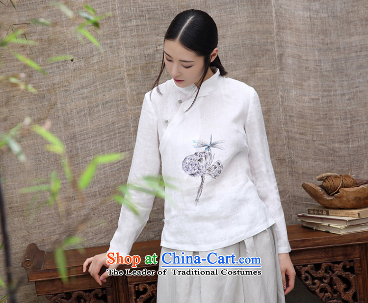 The original innovative products 2015 ink hand-painted lotus linen Tang casual Han-cotton linen white long-sleeved shirt ethnic XXL picture, prices, brand platters! The elections are supplied in the national character of distribution, so action, buy now enjoy more preferential! As soon as possible.