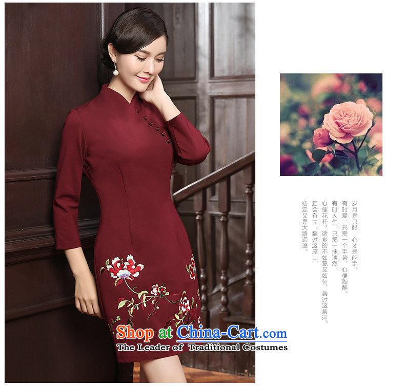[Sau Kwun Tong] incense Overgrown Tomb new autumn 2015 section of fine embroidery warm. Ms. qipao QZ5809 cuff chestnut horses XXL picture, prices, brand platters! The elections are supplied in the national character of distribution, so action, buy now enjoy more preferential! As soon as possible.