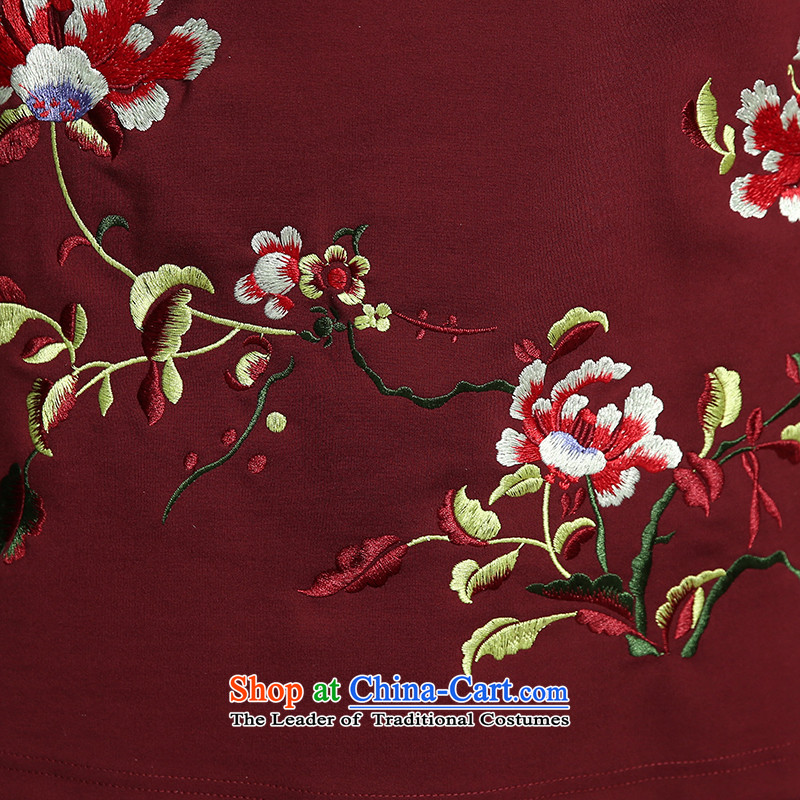 [Sau Kwun Tong] incense Overgrown Tomb new autumn 2015 section of fine embroidery warm. Ms. qipao QZ5809 cuff XXL, English thoroughbred Soo-Kwun Tong shopping on the Internet has been pressed.