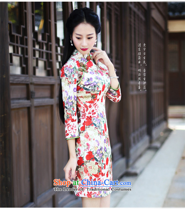 After a new wind loading in the autumn of 2015, retro look stylish improved cuff short of qipao improved skirt 6021 6021 suit L picture, prices, brand platters! The elections are supplied in the national character of distribution, so action, buy now enjoy more preferential! As soon as possible.