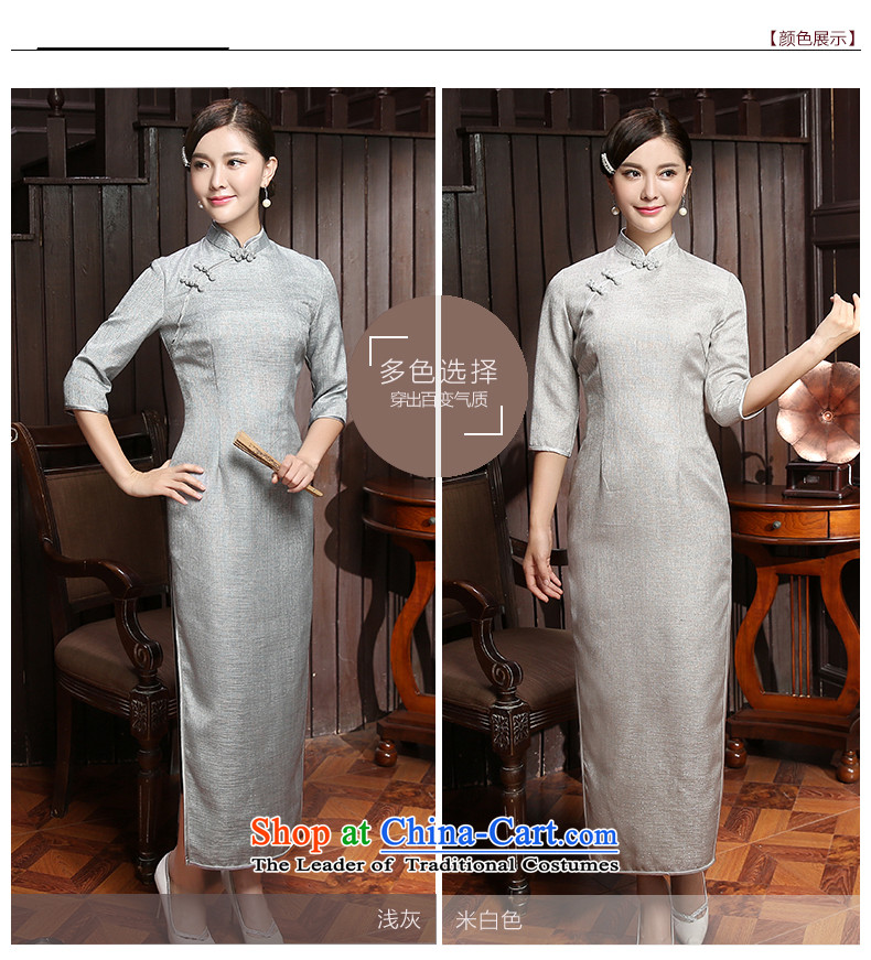 [Sau Kwun Tong] Mute Joseph New) Autumn 2015 Pure pigment ya long-sleeved qipao in two colors to gray XXL pictures, QZ5804 price, brand platters! The elections are supplied in the national character of distribution, so action, buy now enjoy more preferential! As soon as possible.