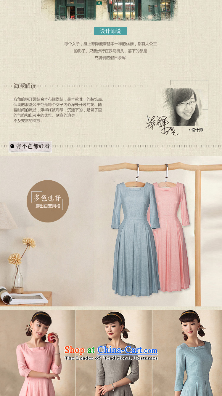 A Pinwheel Without Wind Yuen Ching Yat 7 cuff long autumn in replacing the skirt autumn 2015 new retro ethnic cheongsam dress blue-gray 3-day pre-sale prices, pictures, M brand platters! The elections are supplied in the national character of distribution, so action, buy now enjoy more preferential! As soon as possible.