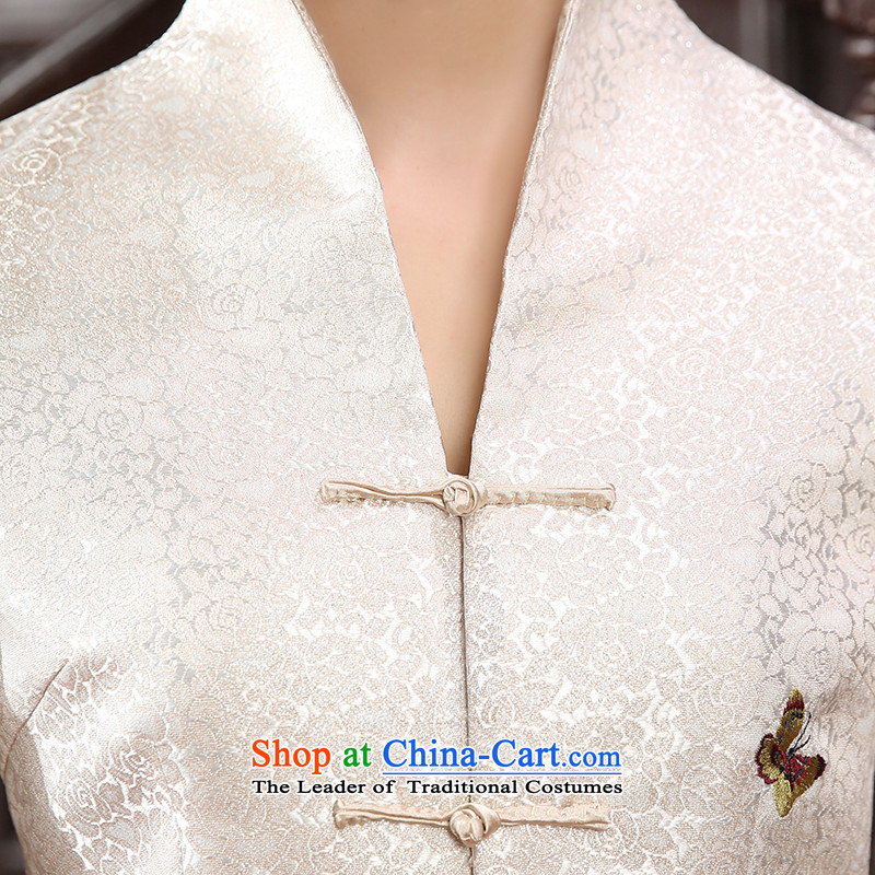 [Sau Kwun Tong] autumn 2015 fall for the new wing of the Tang blouses fine embroidered jacket TC5807 female improved temperament m White XXL, Sau Kwun Tong shopping on the Internet has been pressed.