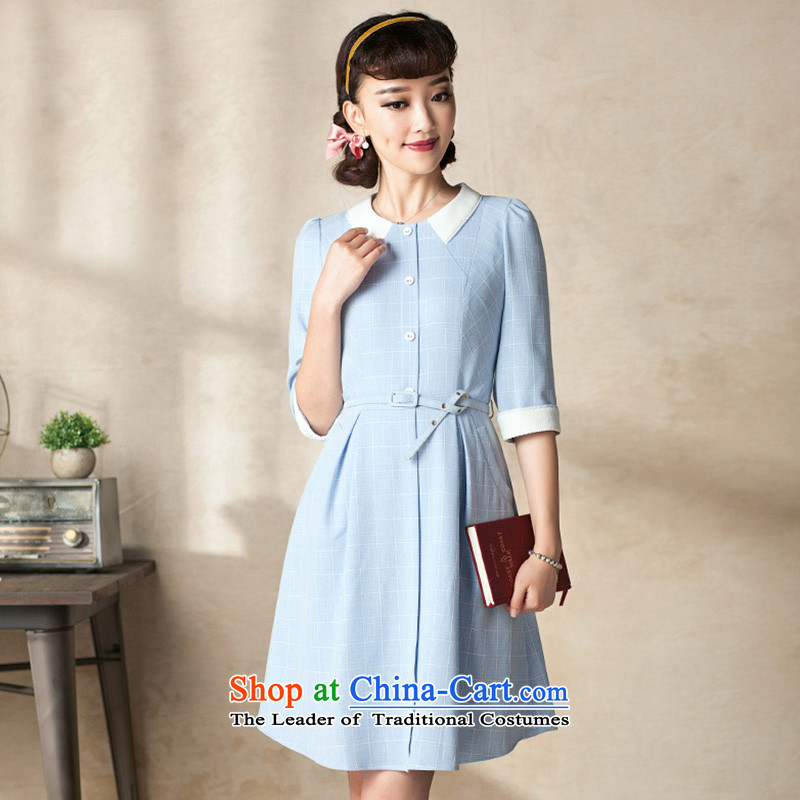 A Pinwheel Without Wind overnight Ngan 7 Yat-sleeved dresses autumn 2015 new retro national autumn wind load cheongsam dress Sau San ink gray 3-day pre-sale S, Yat Lady , , , shopping on the Internet