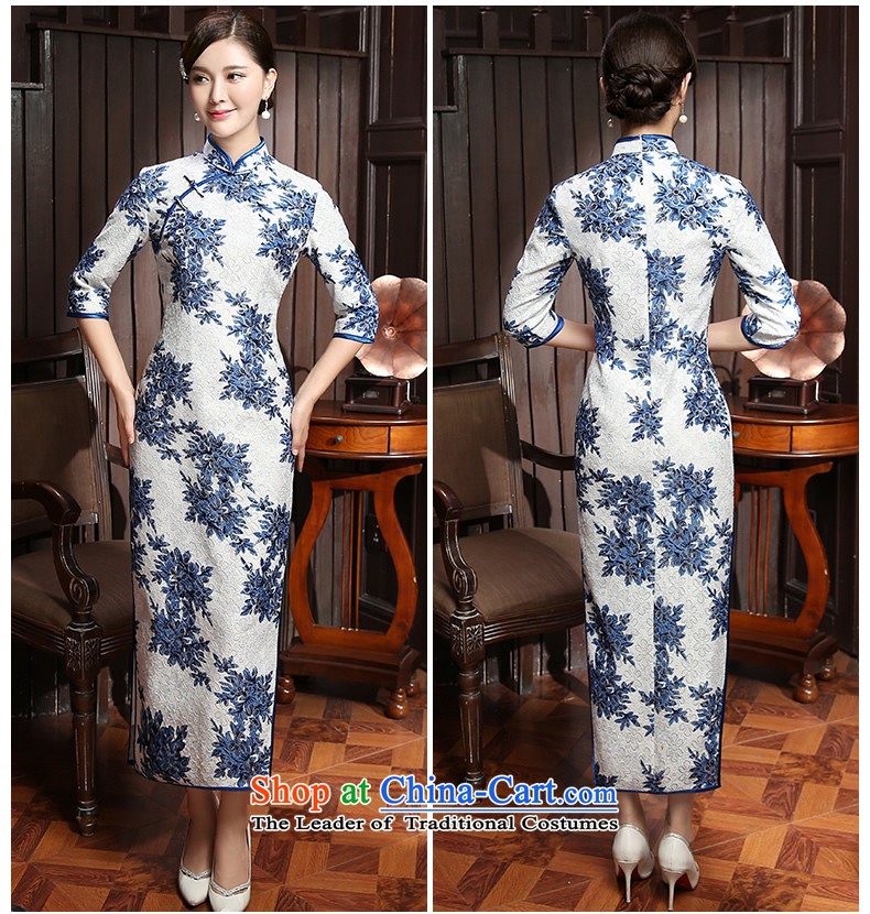 [Sau Kwun Tong] 2015 Autumn Chiu, Chi new stamp and stylish and elegant, warm in long-sleeved blue and white 3XL QZ5801 qipao picture, prices, brand platters! The elections are supplied in the national character of distribution, so action, buy now enjoy more preferential! As soon as possible.