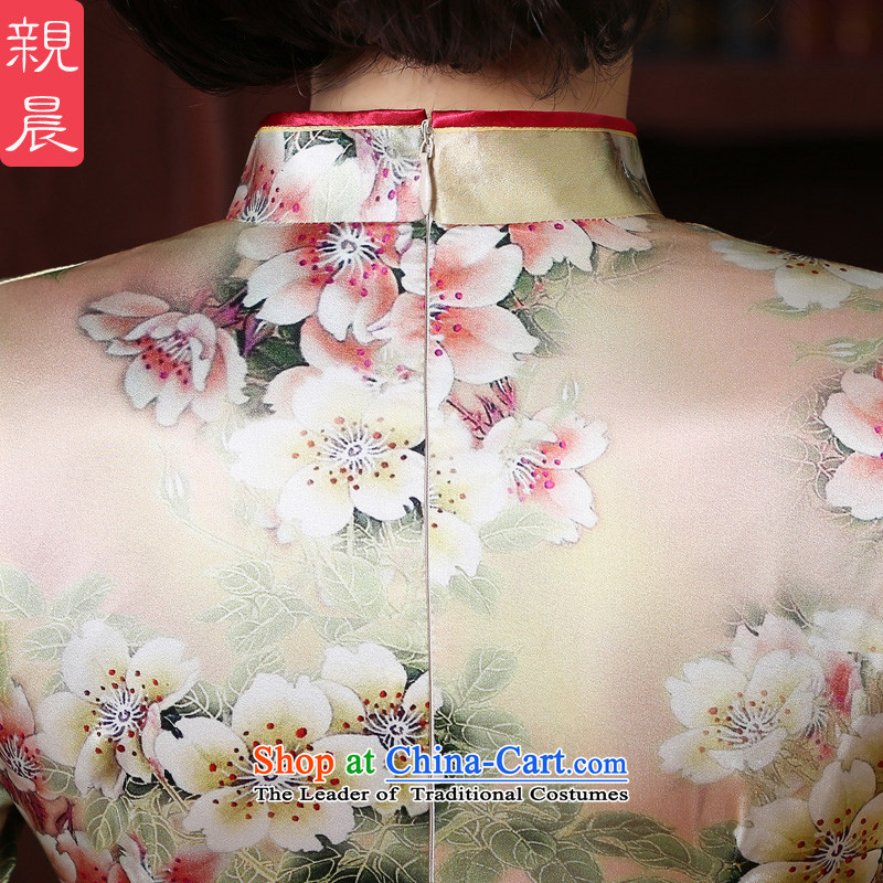 The pro-am New Silk Cheongsam Dress Short, 2015 Ms. summer daily retro Sau San improvement of short-sleeved 2XL, pro-am , , , shopping on the Internet