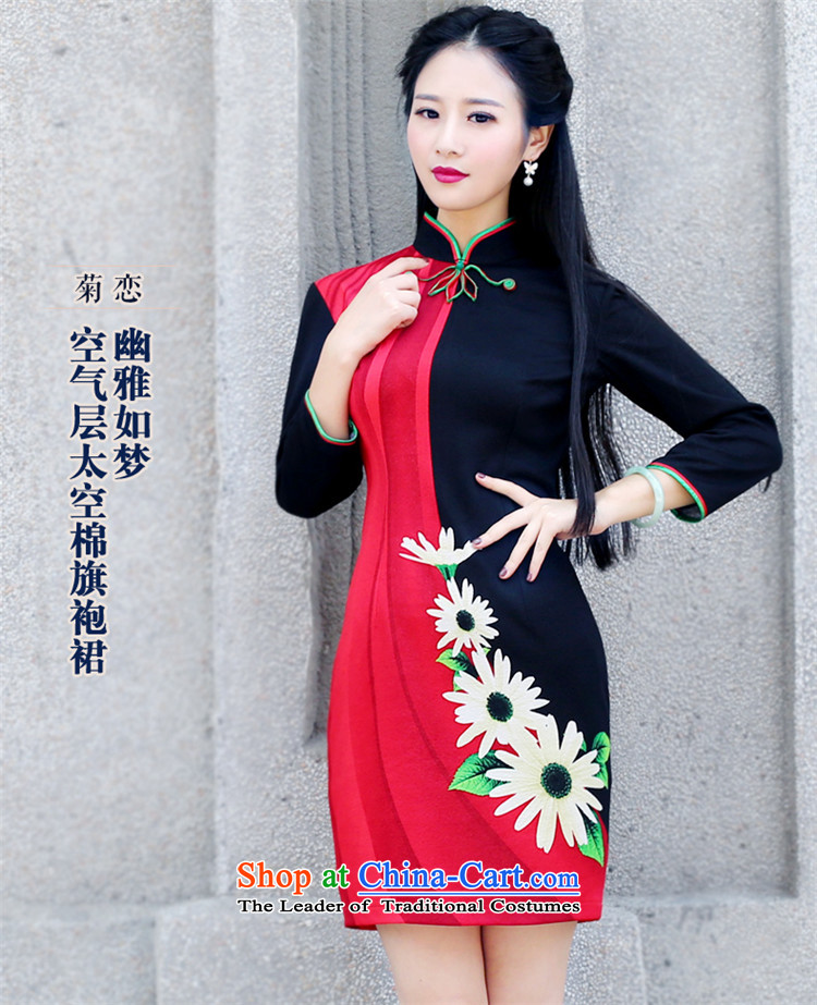 After a day of wind cheongsam dress autumn 2015 New Stylish retro fitted daily improved long-sleeved Sau San cheongsam dress 6086 6086 Female Red M picture, prices, brand platters! The elections are supplied in the national character of distribution, so action, buy now enjoy more preferential! As soon as possible.