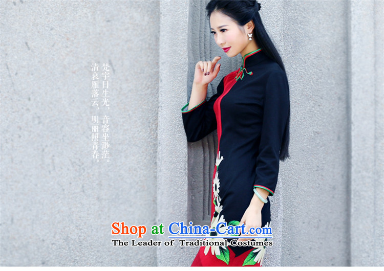After a day of wind cheongsam dress autumn 2015 New Stylish retro fitted daily improved long-sleeved Sau San cheongsam dress 6086 6086 Female Red M picture, prices, brand platters! The elections are supplied in the national character of distribution, so action, buy now enjoy more preferential! As soon as possible.