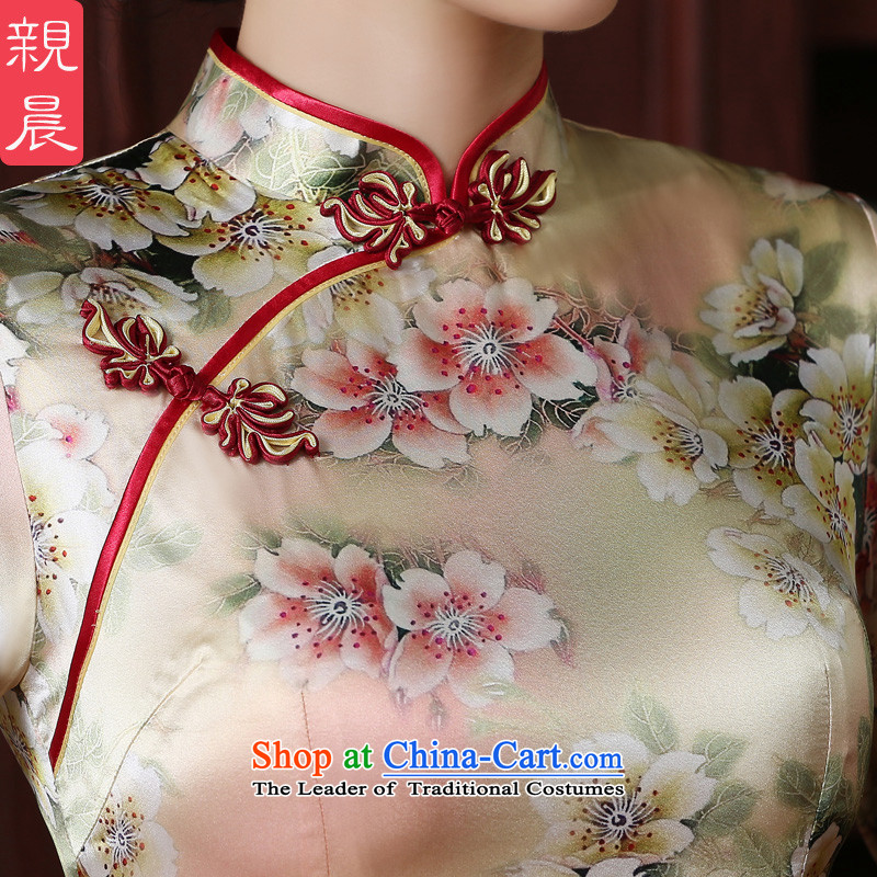 The pro-am New Silk Cheongsam short, 2015 Ms. summer daily retro Sau San improved cheongsam dress short skirt, M, PRO-AM , , , shopping on the Internet