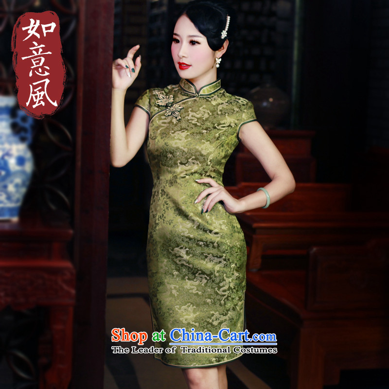 After a new spring and autumn wind 2015 improvement of traditional stylish retro connoisseur cheongsam dress 563.4 563.4 suitS