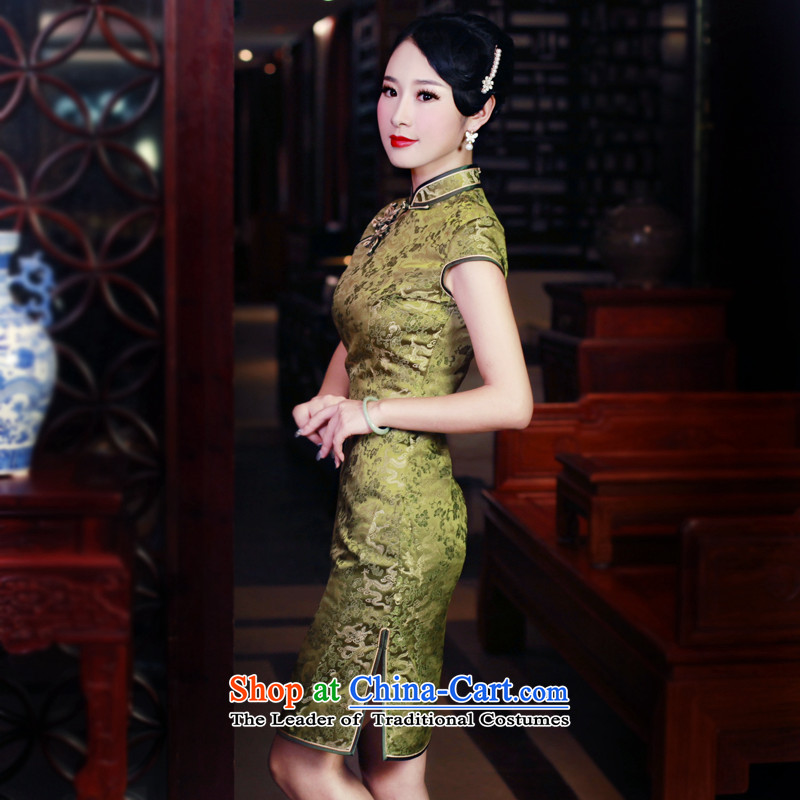 After a new spring and autumn wind 2015 improvement of traditional stylish retro connoisseur cheongsam dress 563.4 563.4 suit after wind , , , S, shopping on the Internet