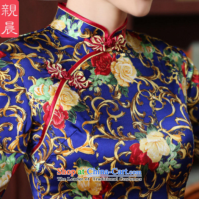 The pro-am New Silk Cheongsam short of the summer and autumn of 2015, with daily retro silk dresses in the Chinese short-sleeved 2XL,) pro-am , , , shopping on the Internet
