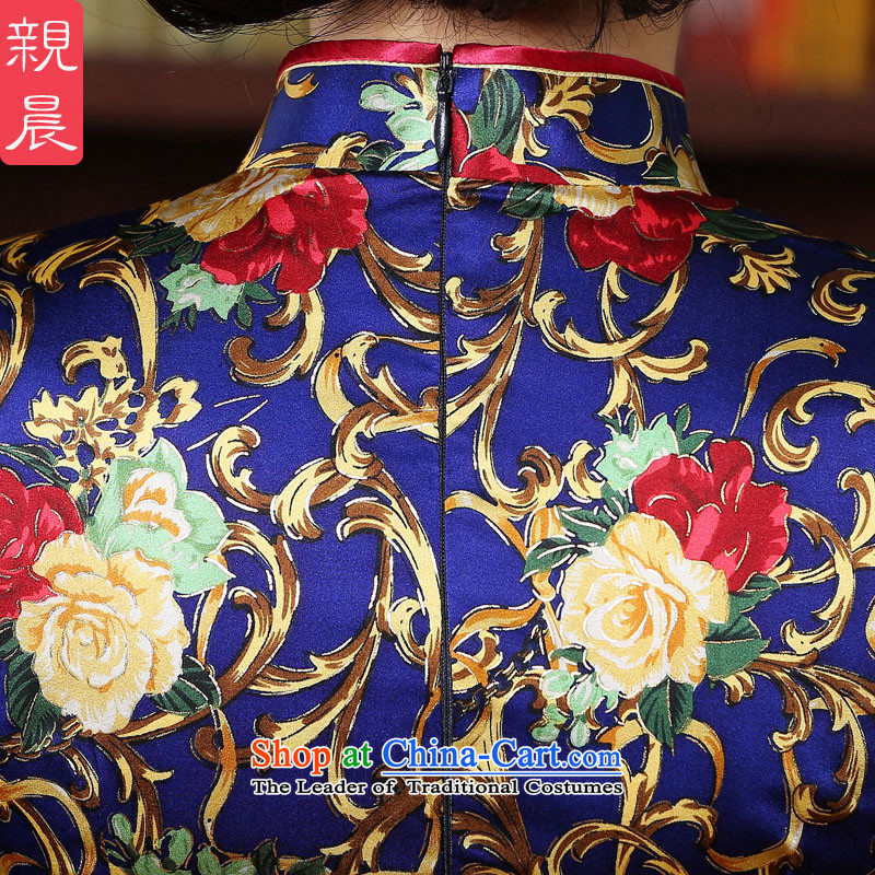 The pro-am New Silk Cheongsam short of the summer and autumn of 2015, with daily retro silk dresses in the Chinese short-sleeved 2XL,) pro-am , , , shopping on the Internet
