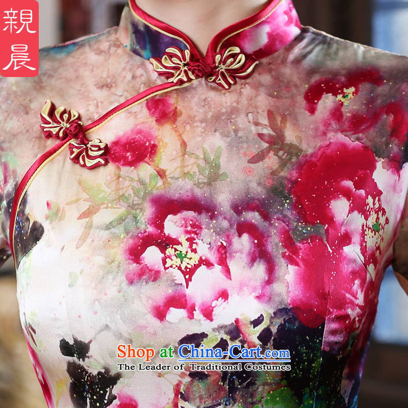 The pro-am New Silk Cheongsam dress short of the summer and autumn of 2015, replacing retro herbs extract improved dresses in short-sleeved 2XL,) pro-am , , , shopping on the Internet