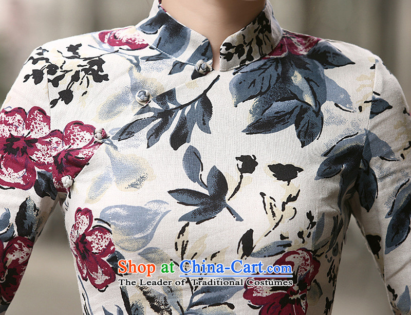 7475 2015 Autumn Fung migratory new linen long qipao Stylish retro collar of the forklift truck linen dresses DQ15179 SUIT S picture, prices, brand platters! The elections are supplied in the national character of distribution, so action, buy now enjoy more preferential! As soon as possible.