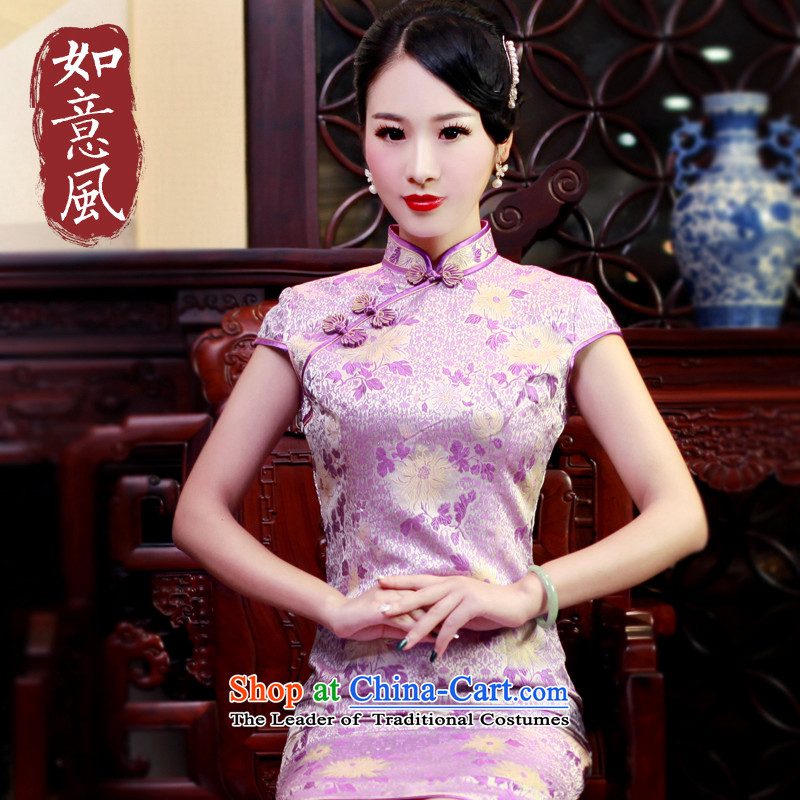 After a new wind 2015 Women's Short, retro style qipao improved day-to-Sau San dresses 5,636 5,636 M, recreation wind.... suit shopping on the Internet
