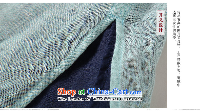 The seal on the original cotton linen with large relaxd autumn female cheongsam dress retro 7 Cuff China wind long skirt light blue S picture, prices, brand platters! The elections are supplied in the national character of distribution, so action, buy now enjoy more preferential! As soon as possible.
