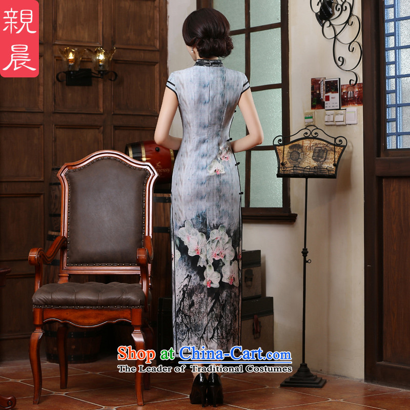 The pro-am new improved cheongsam dress long summer 2015 Chinese Antique daily slimming Ms. cheongsam dress long L, pro-am , , , shopping on the Internet