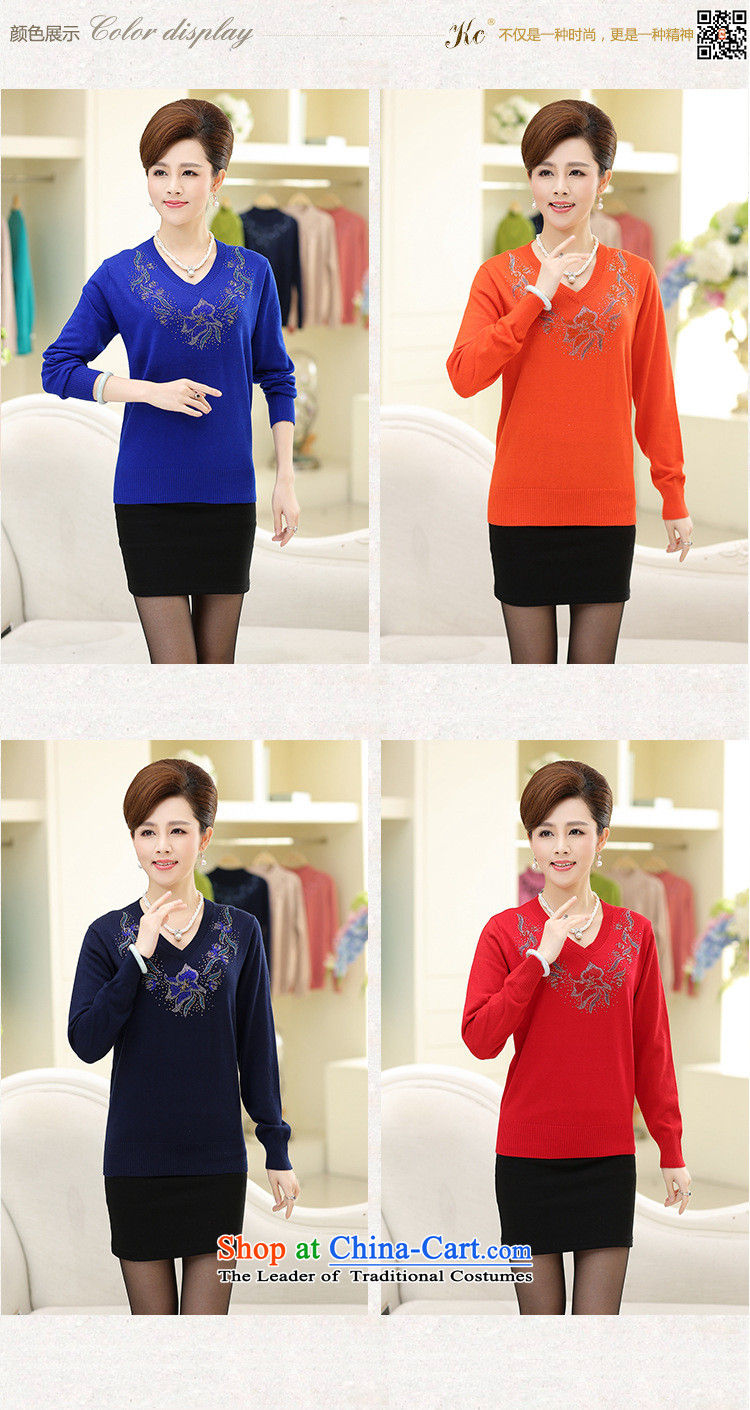 Ya-ting stylish shops in the autumn of new, Older Women's Korea long-sleeved Pullover knitting sweater mother forming the loose fit Washable Wool V-Neck Sweater female Orange 120 pictures, prices, brand platters! The elections are supplied in the national character of distribution, so action, buy now enjoy more preferential! As soon as possible.