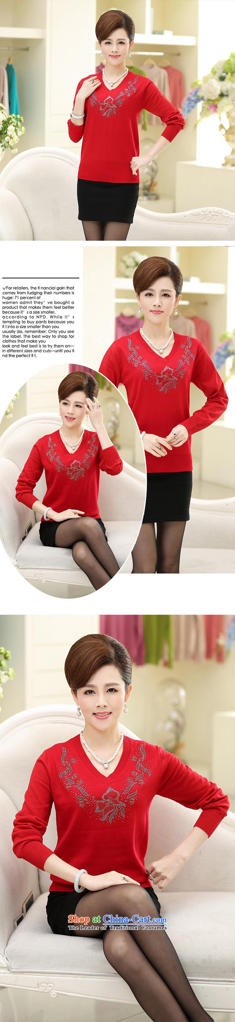 Ya-ting stylish shops in the autumn of new, Older Women's Korea long-sleeved Pullover knitting sweater mother forming the loose fit Washable Wool V-Neck Sweater female Orange 120 pictures, prices, brand platters! The elections are supplied in the national character of distribution, so action, buy now enjoy more preferential! As soon as possible.