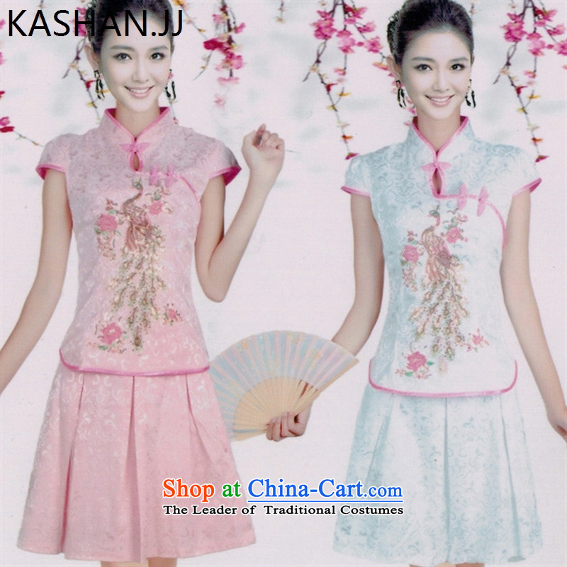 Susan Sarandon bandying stylish summer card improved cheongsam dress up kit phoenixes qipao split qipao Kit White?M