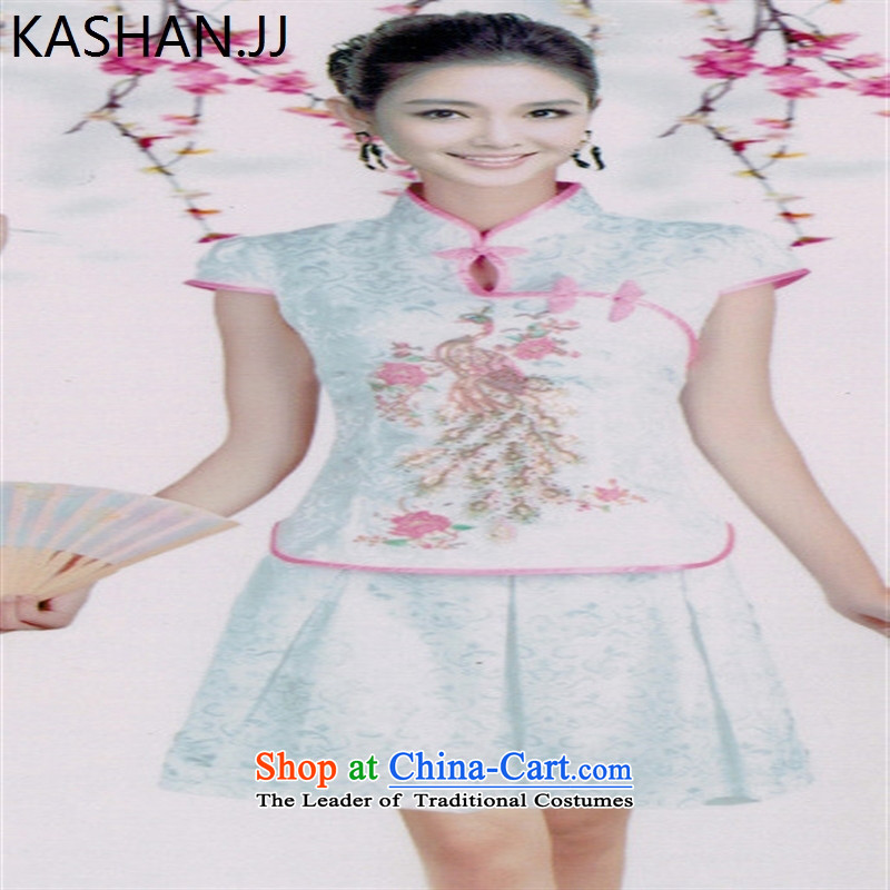 Susan Sarandon bandying stylish summer card improved cheongsam dress up kit phoenixes qipao split qipao Kit White M Card Shan (KASHAN.JJ CHRISTMASTIME) , , , shopping on the Internet