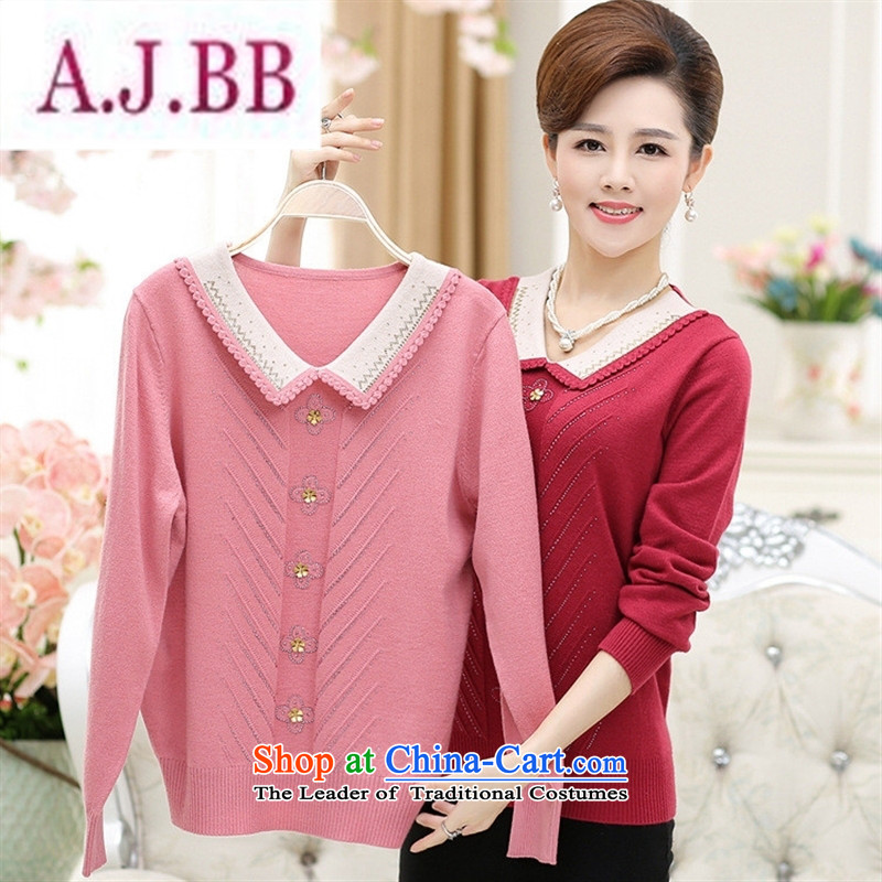 Ya-ting and fashion boutiques autumn and winter female new products with long-sleeved in MOM knitting older ironing drill for the temperament of cashmere wear the doll shirt female blue 110,A.J.BB,,, shopping on the Internet