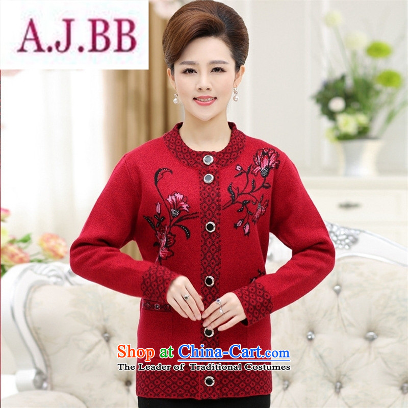 Ya-ting stylish shops fall in new elderly women fall jackets mother knitted blouses grandma stamp purple 115