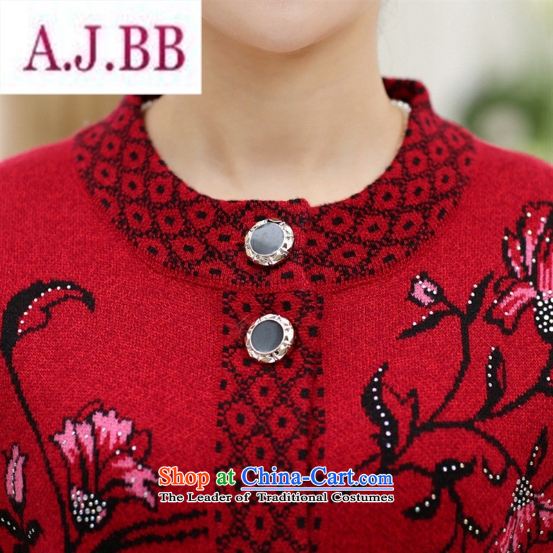 Ya-ting stylish shops fall in new elderly women fall jackets mother knitted blouses grandma stamp 115,A.J.BB,,, Purple Shopping on the Internet
