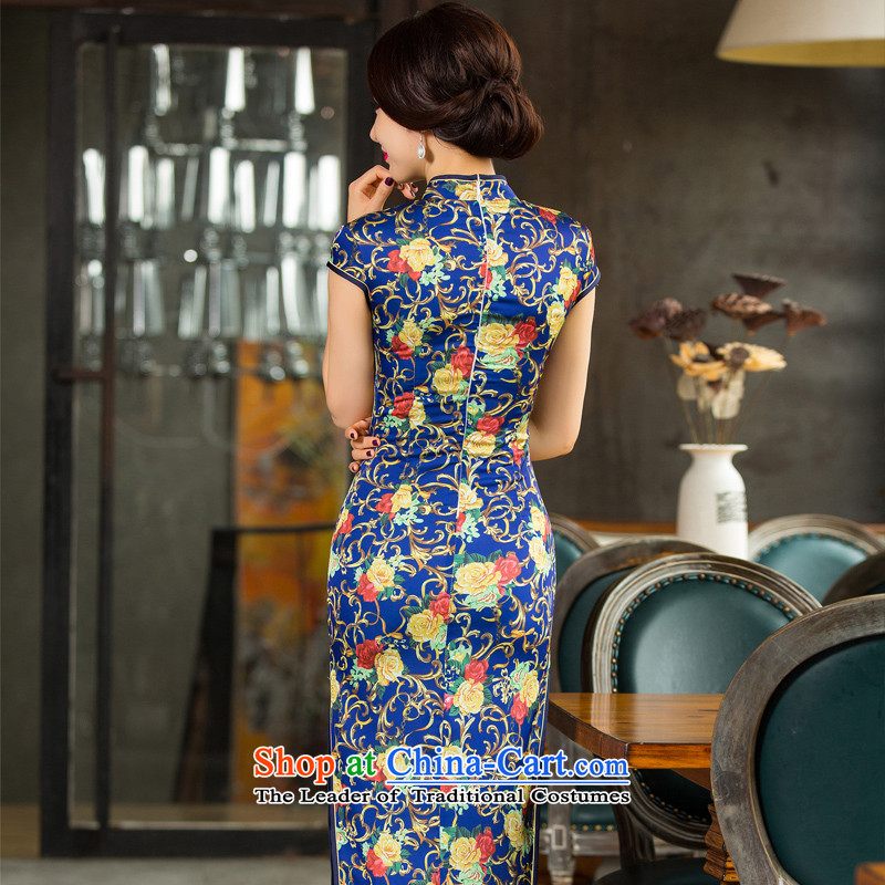 The cross-SA-decked 2015 improved long qipao retro fitted temperament elegant qipao autumn skirt new long cheongsam dress T11014 picture color L, the cross-sa , , , shopping on the Internet