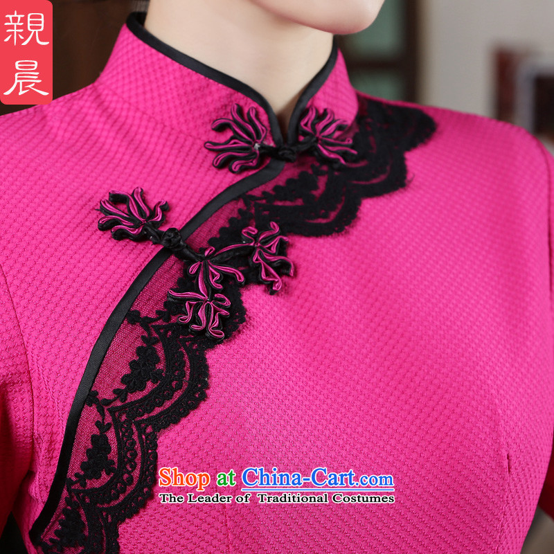 The pro-am new cheongsam long summer daily Ms. Qiu 2015 Antique Chinese cheongsam dress improved red long S pro-am , , , shopping on the Internet