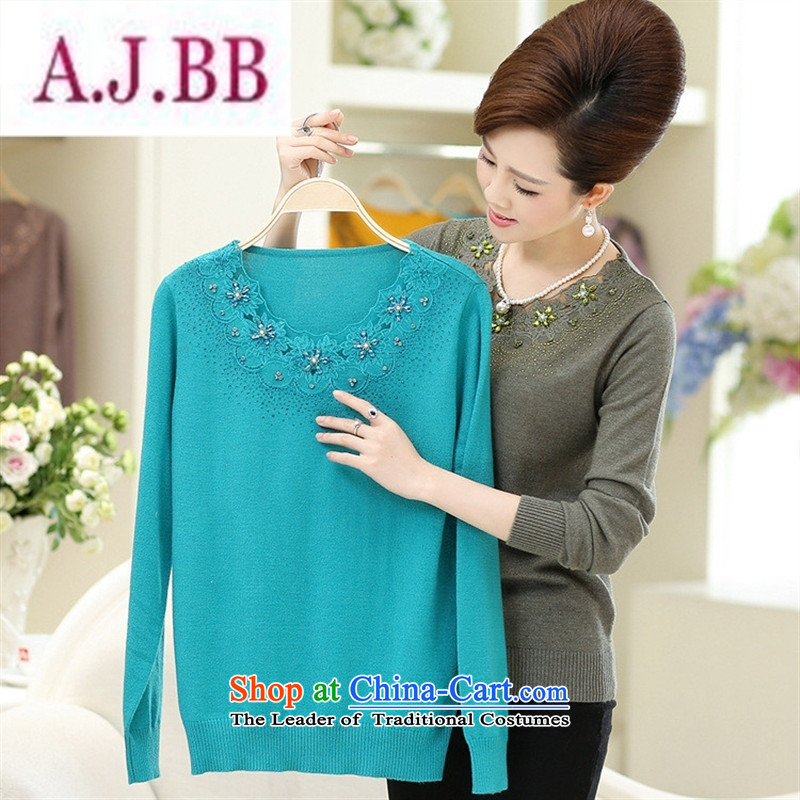 Ya-ting and fashion boutiques autumn and winter new women's Shirt ironing Korean drill knitting sweater in forming the largest number of elderly mother replacing Woolen Sweater Knit and color 120,A.J.BB,,, shopping on the Internet