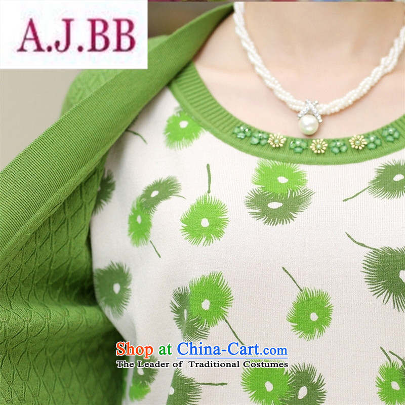 Ya-ting and fashion boutiques in older women with new leave autumn two kits knitting cardigan middle-aged ladies printed large long-sleeved green 120,A.J.BB,,, load mother shopping on the Internet