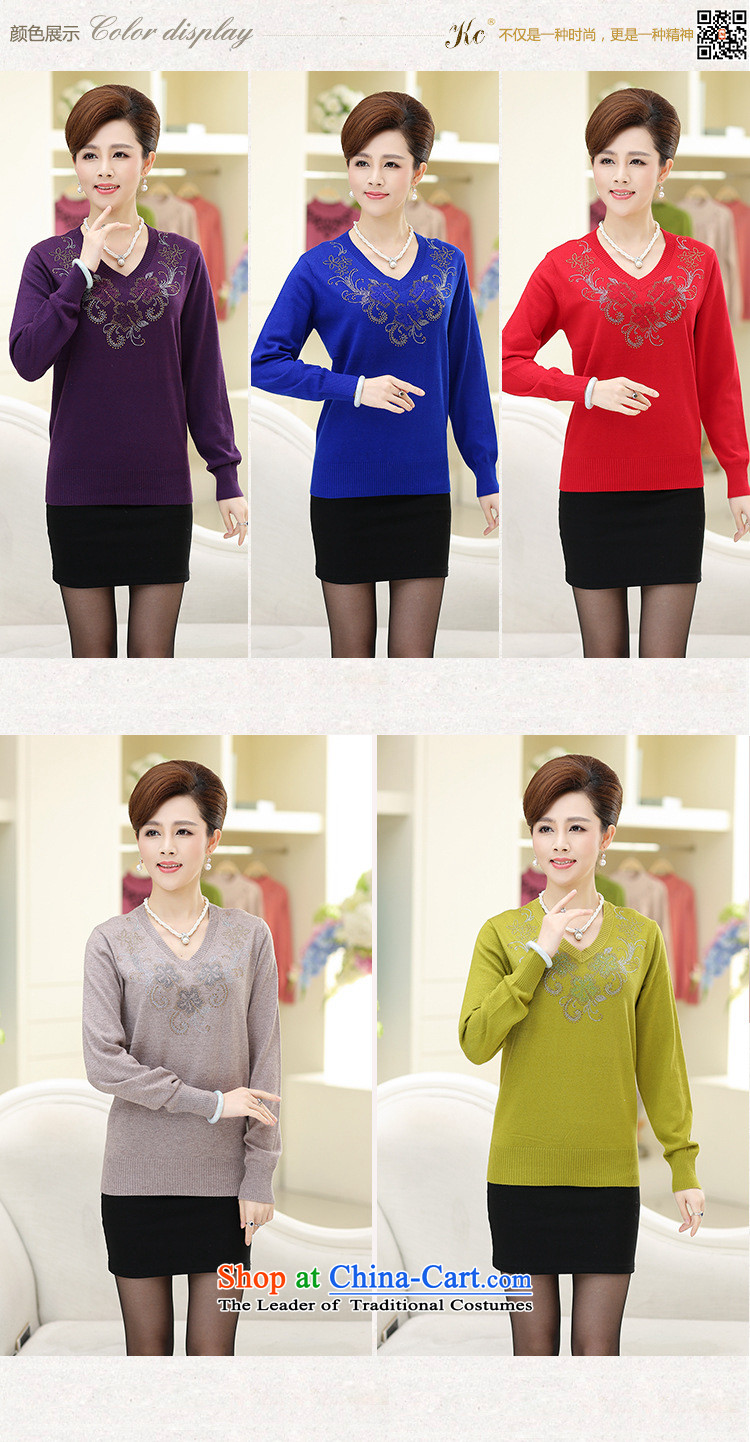 Ya-ting stylish shops 2015 new products in the autumn and winter older mother replacing sweater ironing drill female flowers V-Neck knitted shirts, forming the basis for larger T-shirt orange red 110 pictures, prices, brand platters! The elections are supplied in the national character of distribution, so action, buy now enjoy more preferential! As soon as possible.