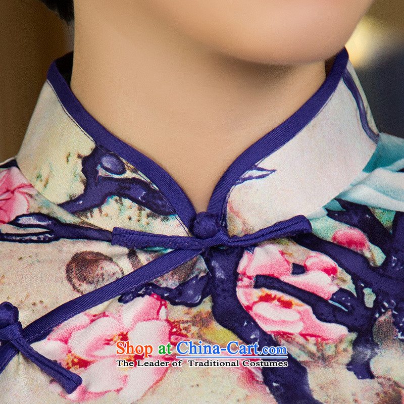 The cross-sa kapok retro improved cheongsam with 7 cuff autumn stylish cheongsam dress new temperament cheongsam dress T11031 Sau San picture color L, the cross-sa , , , shopping on the Internet