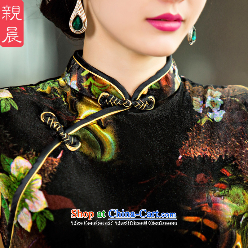 Replace wedding upscale Gold Mother velvet cheongsam dress the summer and autumn of 2015 the new dresses short of pro-morning picture color 2XL, pro-am , , , shopping on the Internet