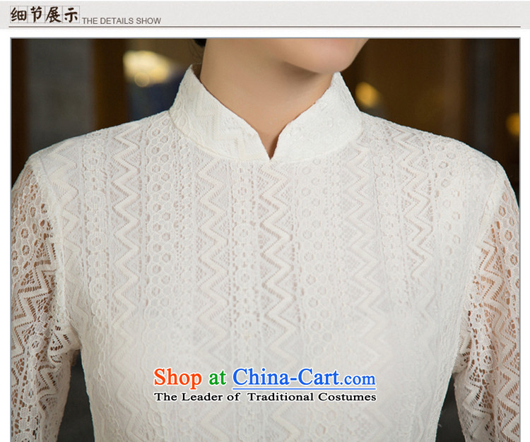 The cheer Elizabeth Yu Beauty 2015 long load retro qipao qipao autumn skirt in new cuff lace improved cheongsam dress T12028 White M picture, prices, brand platters! The elections are supplied in the national character of distribution, so action, buy now enjoy more preferential! As soon as possible.
