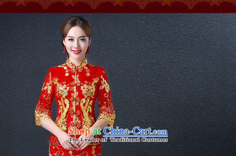 Hillo XILUOSHA) Lisa (bride bows services fall, Wedding Dress long red dragon use marriage qipao gown bows chinese red color M brand, prices, picture platters! The elections are supplied in the national character of distribution, so action, buy now enjoy more preferential! As soon as possible.