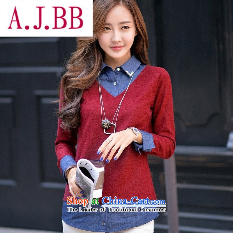 Ya-ting and fashion boutiques, forming the Netherlands fall female Internet long-sleeved T-shirt girls wearing clothes red t-shirt foreign trade cargo M,a.j.bb,,, shopping on the Internet