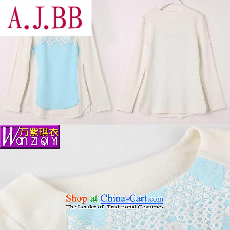 Ya-ting and fashion boutiques autumn 2015 new products korea Dongdaemun Fashion Woman knocked color stitching long-sleeved sweater knit-to-female white M,A.J.BB,,, shopping on the Internet