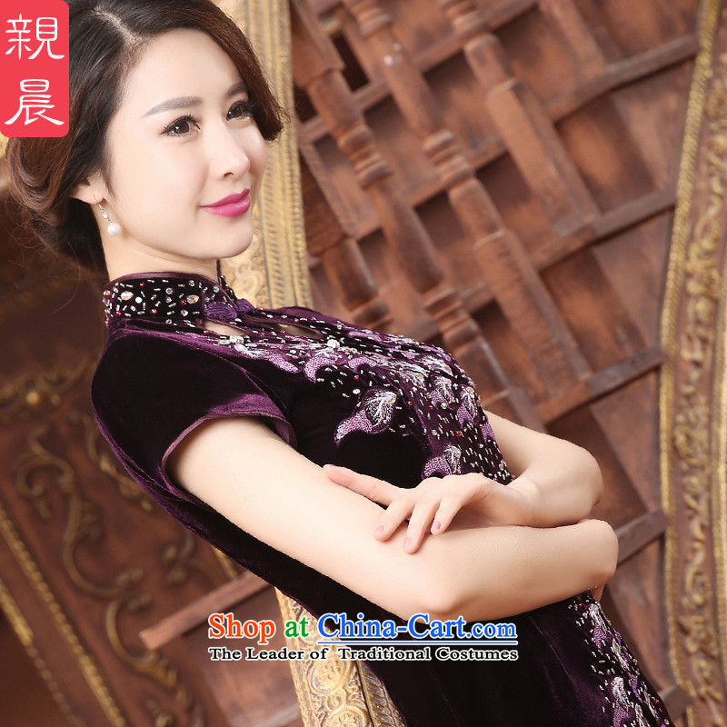 At 2015 new pro-summer daily and the relatively short time, improved cheongsam dress wedding mother scouring pads with short skirt, pro-morning.... 3XL, shopping on the Internet