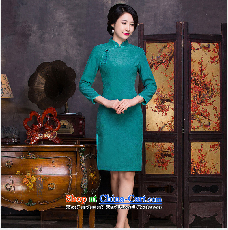 The cross-SA 2015. The spirit of the long corduroy improved cheongsam with 7 cuff autumn retro cheongsam dress new cheongsam dress QD314 khaki  2XL Photo, prices, brand platters! The elections are supplied in the national character of distribution, so action, buy now enjoy more preferential! As soon as possible.