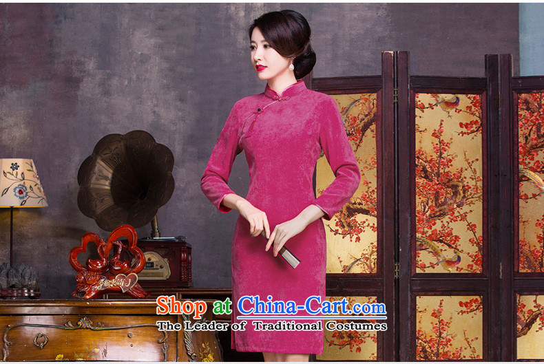 The cross-SA 2015. The spirit of the long corduroy improved cheongsam with 7 cuff autumn retro cheongsam dress new cheongsam dress QD314 khaki  2XL Photo, prices, brand platters! The elections are supplied in the national character of distribution, so action, buy now enjoy more preferential! As soon as possible.