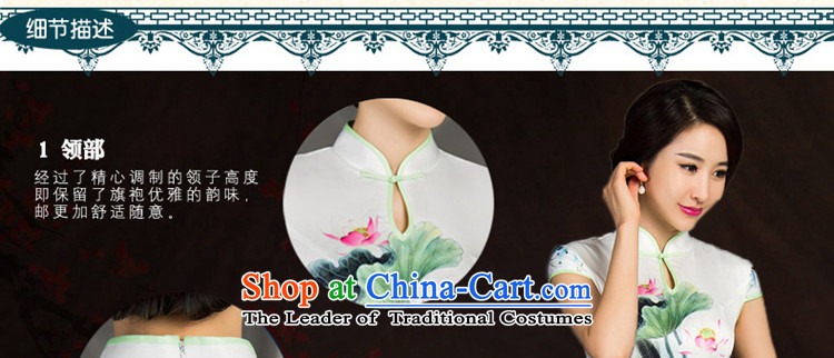 Yuan of water fall 2015 Ms. long cheongsam with retro look long cheongsam dress new improved cheongsam dress M10016 White M picture, prices, brand platters! The elections are supplied in the national character of distribution, so action, buy now enjoy more preferential! As soon as possible.
