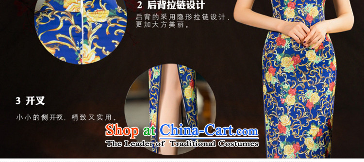 Yuan of Carnival 2015. Older cheongsam long retro look like mother load new daily qipao skirt improved cheongsam dress M11014 BLUE XL Photo, prices, brand platters! The elections are supplied in the national character of distribution, so action, buy now enjoy more preferential! As soon as possible.