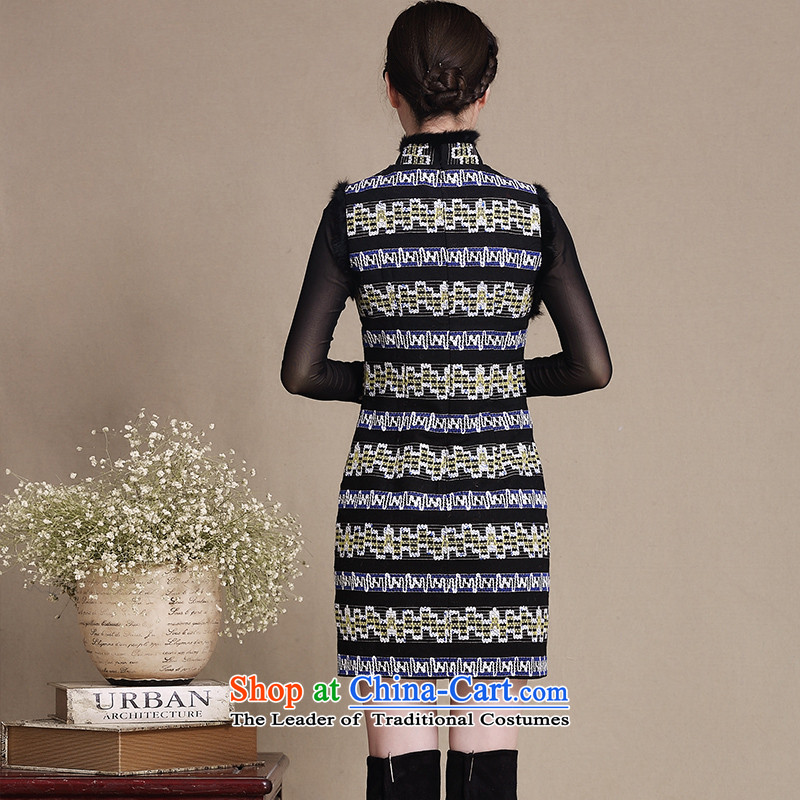 Mr Yuen Chi of 2015 wool? for winter cheongsam dress qipao new retro improved cheongsam dress Y5137 female picture color pixel YUAN YUAN XXL, SU) , , , shopping on the Internet