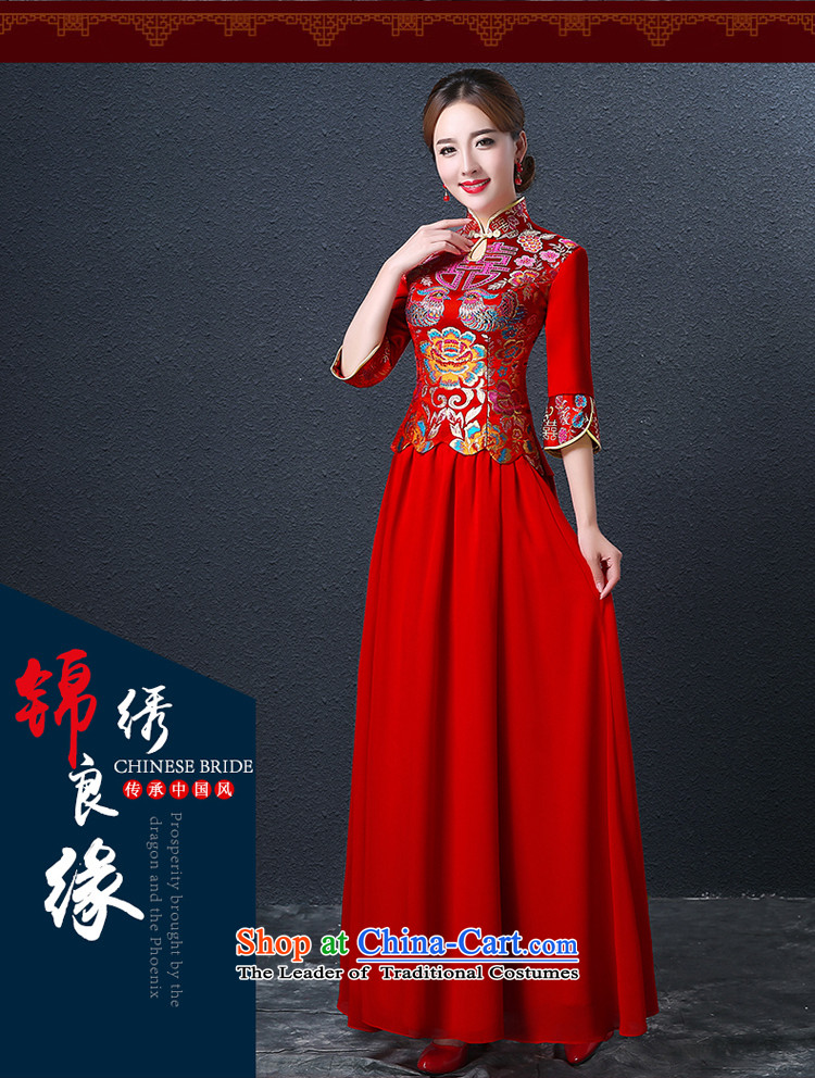 Hillo XILUOSHA) Lisa (qipao skirt bows services marriage long Chinese style wedding dresses dress bride 2015 new wedding dress red red L picture, prices, brand platters! The elections are supplied in the national character of distribution, so action, buy now enjoy more preferential! As soon as possible.